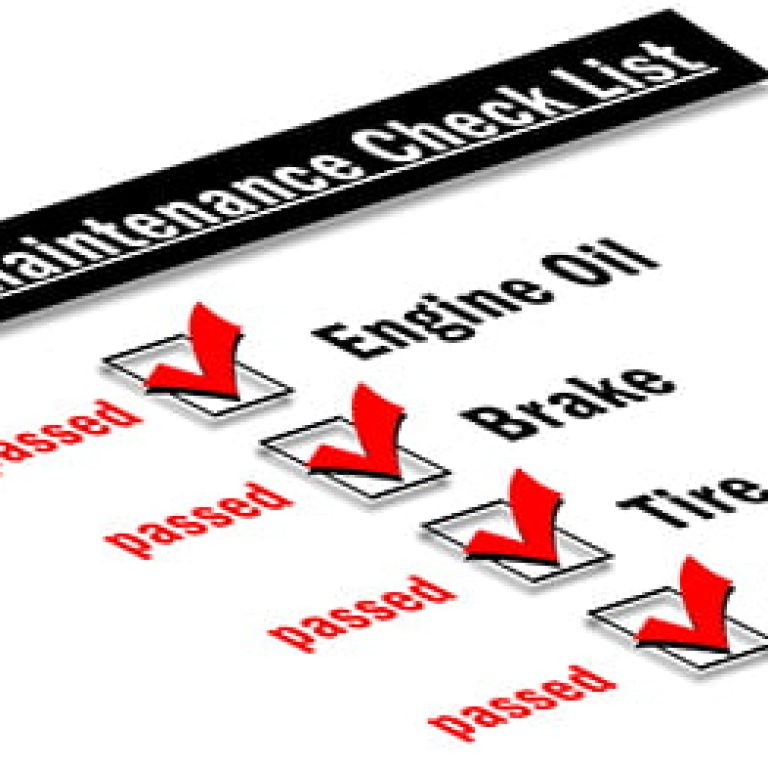 Illustration of a form car maintenance checklist