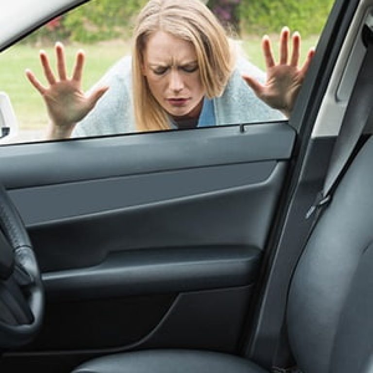 Woman forgot her key inside of her car