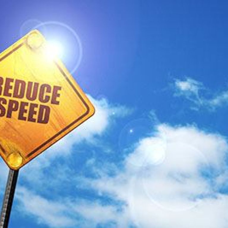 reduce speed, 3D rendering, traffic sign